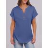 imageANRABESS Womens Short Sleeve Henley Tops V Neck Dressy Casual Loose Fit Shirts Summer Flowy Blouses 2025 Trendy ClothesBlue
