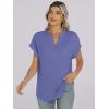 imageANRABESS Womens Short Sleeve Henley Tops V Neck Dressy Casual Loose Fit Shirts Summer Flowy Blouses 2025 Trendy ClothesBlue Gray