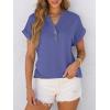 imageANRABESS Womens Short Sleeve Henley Tops V Neck Dressy Casual Loose Fit Shirts Summer Flowy Blouses 2025 Trendy ClothesBlue Gray
