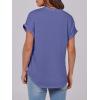 imageANRABESS Womens Short Sleeve Henley Tops V Neck Dressy Casual Loose Fit Shirts Summer Flowy Blouses 2025 Trendy ClothesBlue Gray