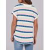 imageANRABESS Womens Short Sleeve Henley Tops V Neck Dressy Casual Loose Fit Shirts Summer Flowy Blouses 2025 Trendy ClothesBlue Pink Strip