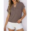 imageANRABESS Womens Short Sleeve Henley Tops V Neck Dressy Casual Loose Fit Shirts Summer Flowy Blouses 2025 Trendy ClothesBrown