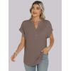 imageANRABESS Womens Short Sleeve Henley Tops V Neck Dressy Casual Loose Fit Shirts Summer Flowy Blouses 2025 Trendy ClothesBrown