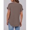 imageANRABESS Womens Short Sleeve Henley Tops V Neck Dressy Casual Loose Fit Shirts Summer Flowy Blouses 2025 Trendy ClothesBrown