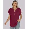 imageANRABESS Womens Short Sleeve Henley Tops V Neck Dressy Casual Loose Fit Shirts Summer Flowy Blouses 2025 Trendy ClothesBurgundy