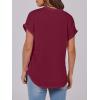 imageANRABESS Womens Short Sleeve Henley Tops V Neck Dressy Casual Loose Fit Shirts Summer Flowy Blouses 2025 Trendy ClothesBurgundy