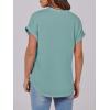imageANRABESS Womens Short Sleeve Henley Tops V Neck Dressy Casual Loose Fit Shirts Summer Flowy Blouses 2025 Trendy ClothesCadet Blue