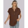 imageANRABESS Womens Short Sleeve Henley Tops V Neck Dressy Casual Loose Fit Shirts Summer Flowy Blouses 2025 Trendy ClothesCoffee