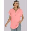 imageANRABESS Womens Short Sleeve Henley Tops V Neck Dressy Casual Loose Fit Shirts Summer Flowy Blouses 2025 Trendy ClothesCoral
