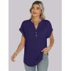 imageANRABESS Womens Short Sleeve Henley Tops V Neck Dressy Casual Loose Fit Shirts Summer Flowy Blouses 2025 Trendy ClothesDark Blue