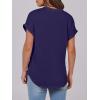 imageANRABESS Womens Short Sleeve Henley Tops V Neck Dressy Casual Loose Fit Shirts Summer Flowy Blouses 2025 Trendy ClothesDark Blue
