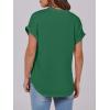 imageANRABESS Womens Short Sleeve Henley Tops V Neck Dressy Casual Loose Fit Shirts Summer Flowy Blouses 2025 Trendy ClothesGreen