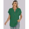 imageANRABESS Womens Short Sleeve Henley Tops V Neck Dressy Casual Loose Fit Shirts Summer Flowy Blouses 2025 Trendy ClothesGreen