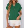 imageANRABESS Womens Short Sleeve Henley Tops V Neck Dressy Casual Loose Fit Shirts Summer Flowy Blouses 2025 Trendy ClothesGreen