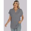 imageANRABESS Womens Short Sleeve Henley Tops V Neck Dressy Casual Loose Fit Shirts Summer Flowy Blouses 2025 Trendy ClothesGrey