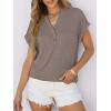 imageANRABESS Womens Short Sleeve Henley Tops V Neck Dressy Casual Loose Fit Shirts Summer Flowy Blouses 2025 Trendy ClothesGrey Brown