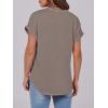imageANRABESS Womens Short Sleeve Henley Tops V Neck Dressy Casual Loose Fit Shirts Summer Flowy Blouses 2025 Trendy ClothesGrey Brown