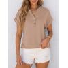 imageANRABESS Womens Short Sleeve Henley Tops V Neck Dressy Casual Loose Fit Shirts Summer Flowy Blouses 2025 Trendy ClothesKhaki