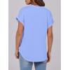 imageANRABESS Womens Short Sleeve Henley Tops V Neck Dressy Casual Loose Fit Shirts Summer Flowy Blouses 2025 Trendy ClothesLight Blue