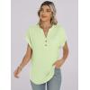 imageANRABESS Womens Short Sleeve Henley Tops V Neck Dressy Casual Loose Fit Shirts Summer Flowy Blouses 2025 Trendy ClothesLight Green