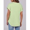 imageANRABESS Womens Short Sleeve Henley Tops V Neck Dressy Casual Loose Fit Shirts Summer Flowy Blouses 2025 Trendy ClothesLight Green