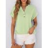 imageANRABESS Womens Short Sleeve Henley Tops V Neck Dressy Casual Loose Fit Shirts Summer Flowy Blouses 2025 Trendy ClothesLight Green