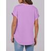 imageANRABESS Womens Short Sleeve Henley Tops V Neck Dressy Casual Loose Fit Shirts Summer Flowy Blouses 2025 Trendy ClothesLight Purple