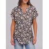 imageANRABESS Womens Short Sleeve Henley Tops V Neck Dressy Casual Loose Fit Shirts Summer Flowy Blouses 2025 Trendy ClothesNavy Blue Pink Floral