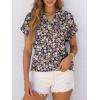imageANRABESS Womens Short Sleeve Henley Tops V Neck Dressy Casual Loose Fit Shirts Summer Flowy Blouses 2025 Trendy ClothesNavy Blue Pink Floral