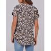 imageANRABESS Womens Short Sleeve Henley Tops V Neck Dressy Casual Loose Fit Shirts Summer Flowy Blouses 2025 Trendy ClothesNavy Blue Pink Floral