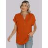 imageANRABESS Womens Short Sleeve Henley Tops V Neck Dressy Casual Loose Fit Shirts Summer Flowy Blouses 2025 Trendy ClothesOrange