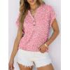 imageANRABESS Womens Short Sleeve Henley Tops V Neck Dressy Casual Loose Fit Shirts Summer Flowy Blouses 2025 Trendy ClothesPink White Floral
