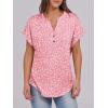 imageANRABESS Womens Short Sleeve Henley Tops V Neck Dressy Casual Loose Fit Shirts Summer Flowy Blouses 2025 Trendy ClothesPink White Floral