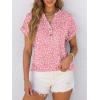 imageANRABESS Womens Short Sleeve Henley Tops V Neck Dressy Casual Loose Fit Shirts Summer Flowy Blouses 2025 Trendy ClothesPink White Floral