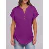 imageANRABESS Womens Short Sleeve Henley Tops V Neck Dressy Casual Loose Fit Shirts Summer Flowy Blouses 2025 Trendy ClothesPurple