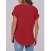 imageANRABESS Womens Short Sleeve Henley Tops V Neck Dressy Casual Loose Fit Shirts Summer Flowy Blouses 2025 Trendy ClothesRed
