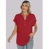 imageANRABESS Womens Short Sleeve Henley Tops V Neck Dressy Casual Loose Fit Shirts Summer Flowy Blouses 2025 Trendy ClothesRed