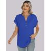imageANRABESS Womens Short Sleeve Henley Tops V Neck Dressy Casual Loose Fit Shirts Summer Flowy Blouses 2025 Trendy ClothesRoyal Blue