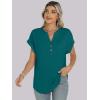 imageANRABESS Womens Short Sleeve Henley Tops V Neck Dressy Casual Loose Fit Shirts Summer Flowy Blouses 2025 Trendy ClothesTeal