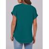 imageANRABESS Womens Short Sleeve Henley Tops V Neck Dressy Casual Loose Fit Shirts Summer Flowy Blouses 2025 Trendy ClothesTeal
