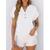 imageANRABESS Womens Short Sleeve Henley Tops V Neck Dressy Casual Loose Fit Shirts Summer Flowy Blouses 2025 Trendy ClothesWhite