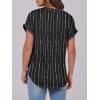 imageANRABESS Womens Short Sleeve Henley Tops V Neck Dressy Casual Loose Fit Shirts Summer Flowy Blouses 2025 Trendy ClothesWhite Black Strip