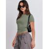 imageANRABESS Womens Short Sleeve Summer T Shirts Crew Neck Slim Fit Basic Tees 2025 Crop Tops Y2k Clothes OutfitsArmy Green