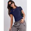 imageANRABESS Womens Short Sleeve Summer T Shirts Crew Neck Slim Fit Basic Tees 2025 Crop Tops Y2k Clothes OutfitsDark Blue