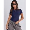 imageANRABESS Womens Short Sleeve Summer T Shirts Crew Neck Slim Fit Basic Tees 2025 Crop Tops Y2k Clothes OutfitsDark Blue