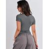 imageANRABESS Womens Short Sleeve Summer T Shirts Crew Neck Slim Fit Basic Tees 2025 Crop Tops Y2k Clothes OutfitsDeep Grey