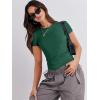 imageANRABESS Womens Short Sleeve Summer T Shirts Crew Neck Slim Fit Basic Tees 2025 Crop Tops Y2k Clothes OutfitsForest