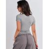 imageANRABESS Womens Short Sleeve Summer T Shirts Crew Neck Slim Fit Basic Tees 2025 Crop Tops Y2k Clothes OutfitsGrey