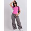 imageANRABESS Womens Short Sleeve Summer T Shirts Crew Neck Slim Fit Basic Tees 2025 Crop Tops Y2k Clothes OutfitsHot Pink
