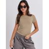 imageANRABESS Womens Short Sleeve Summer T Shirts Crew Neck Slim Fit Basic Tees 2025 Crop Tops Y2k Clothes OutfitsKhaki